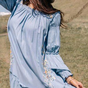 Babydoll Blue Floral Dress